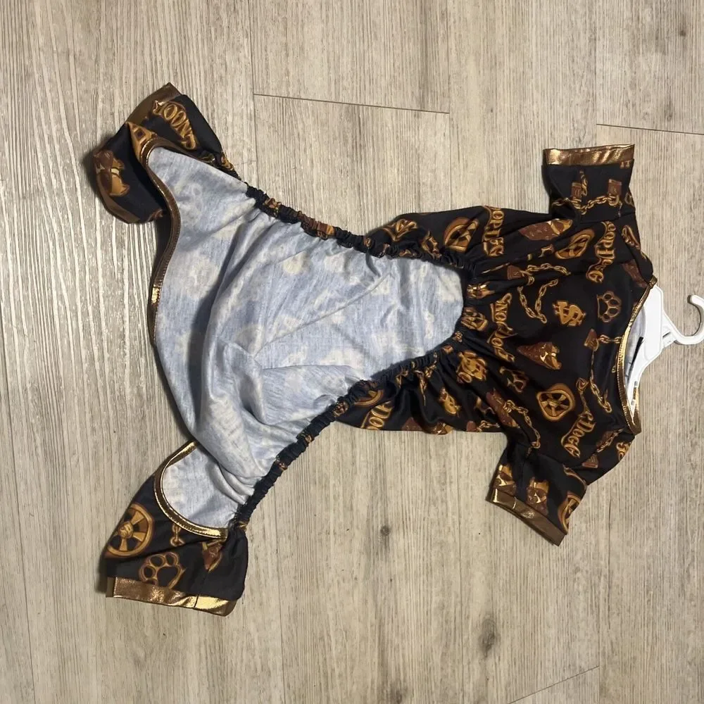 Snoop Doggie Doggs Dog Pet PJ Jammies Black Gold‎ Off The Chain Sz XL Long Beach